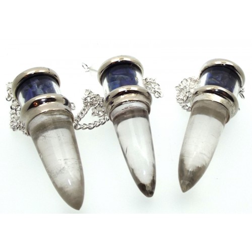 Lapis Lazuli and Quartz Gemstone Vial Pendulum